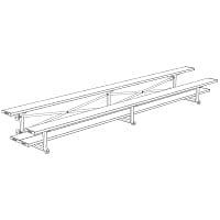 Jaypro Bleacher - 15 ft. (2 Row - Double Foot Plank) - Tip & Roll (Indoor) BLDP-2TRG