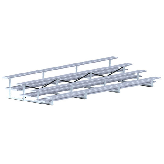 Jaypro Bleacher - 21' (3 Row - Double Foot Plank) - All Aluminum BLDP-421AL