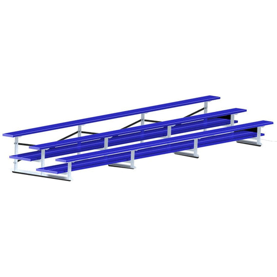 Jaypro Bleacher - 21' (3 Row - Double Foot Plank) - All Aluminum (Powder Coated) BLDP-321ALPC