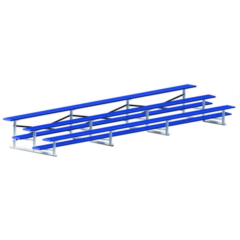 Jaypro Bleacher - 21' (3 Row - Single Foot Plank) - Standard, Outdoor (Powder Coated) BLCH-321PC