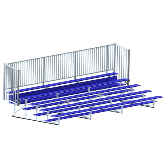 Jaypro Bleacher - 21' (5 Row - Single Foot Plank with Guard Rai) - Enclosed (Powder Coated) BLCH-521GRPC