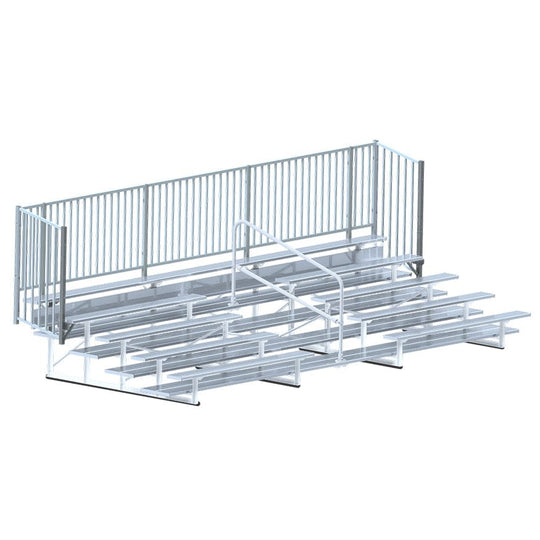 Jaypro Bleacher - 21' (5 Row - Single Foot Plank with Guard Rail & Aisle) - Enclosed BLCH-521ASGR