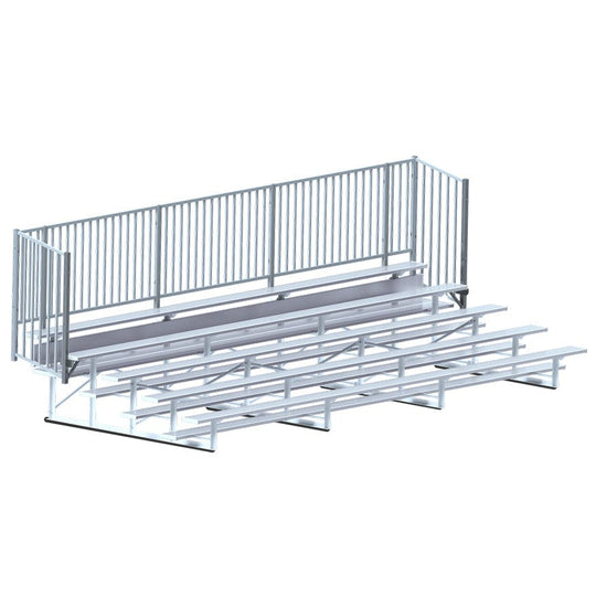 Jaypro Bleacher - 21' (5 Row - Single Foot Plank with Guard Rail) - Enclosed BLCH-521GR