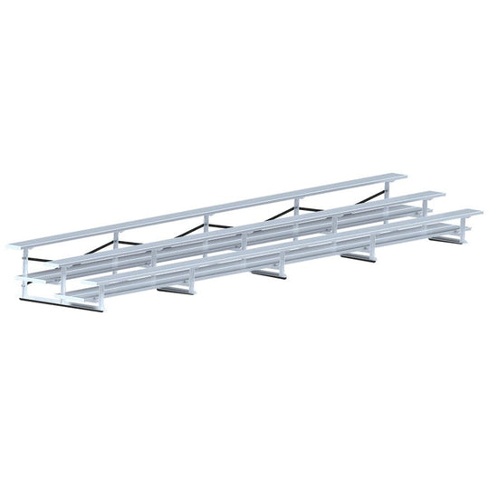 Jaypro Bleacher - 27' (3 Row - Double Foot Plank) - All Aluminum BLDP-327AL