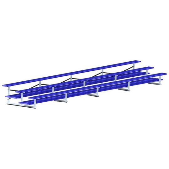 Jaypro Bleacher - 27' (3 Row - Double Foot Plank) - All Aluminum (Powder Coated) BLDP-327ALPC