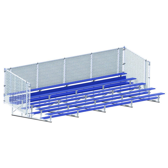 Jaypro Bleacher - 27' (5 Row - Single Foot Plank with Chain Link Rail) - Enclosed (Powder Coated) BLCH-527CPC
