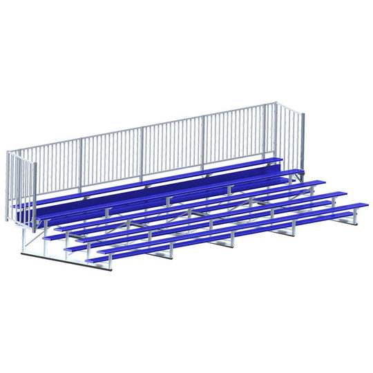 Jaypro Bleacher - 27' (5 Row - Single Foot Plank with Guard Rail) - Enclosed (Powder Coated) BLCH-527GRPC
