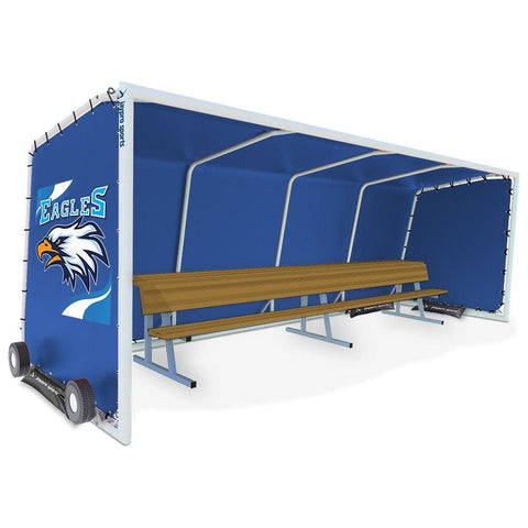 Jaypro Club Team Shelter - Portable - Aluminum Frame with Weather Resistant Covering - 10 Seat CTS-18