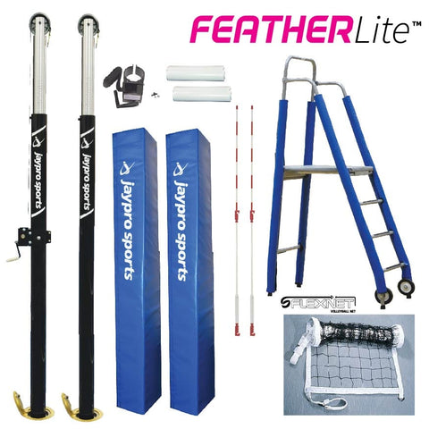 Jaypro FeatherLite Volleyball System Package (3-1/2 in. Floor Sleeve) PVB-5PKG