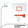 Image of Jaypro Gooseneck Basketball System (4-1/2" Pole with 4' Offset) 72"W x 42"H Steel Backboard