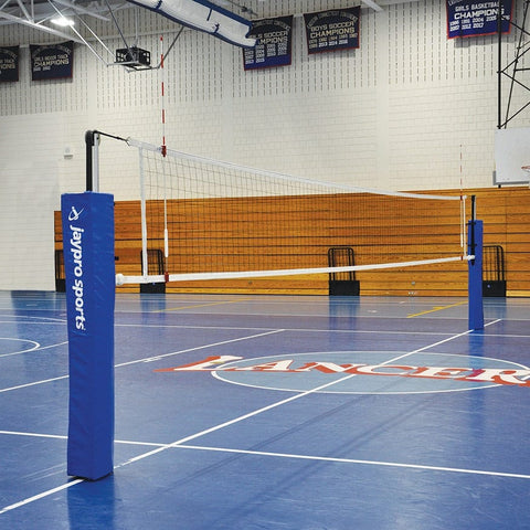Jaypro Hybrid Steel Volleyball Net System w/Graphics (3-1/2 in. Floor Sleeve) PVB-1500DX