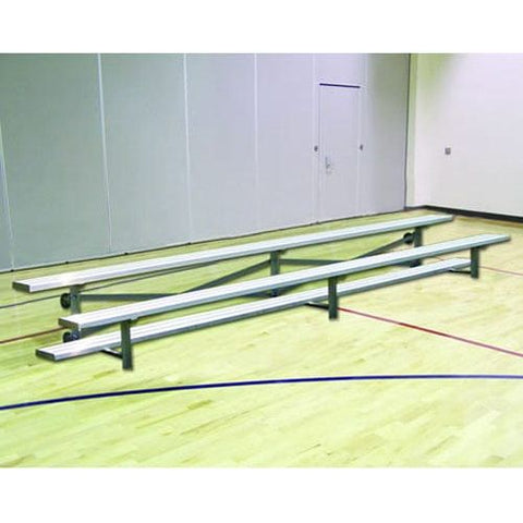 Jaypro Indoor Bleacher - 15 ft. (2 Row - Single Foot Plank) - Tip & Roll BLCH-2TRG