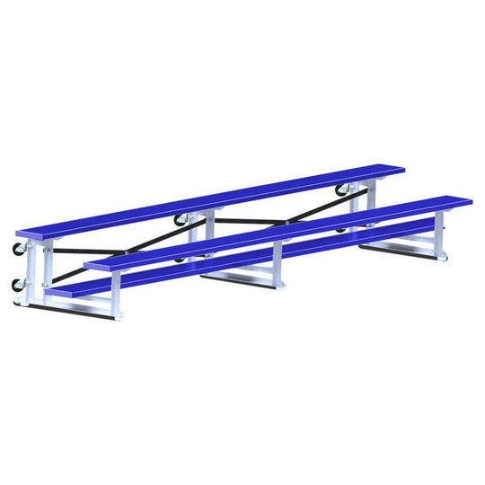 Jaypro Indoor Bleacher - 15 ft. (2 Row - Single Foot Plank) - Tip & Roll (Powder Coated) BLCH-2TRGPC