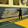 Image of Jaypro Indoor Bleacher - 15 ft. (3 Row - Double Foot Plank) - Tip & Roll BLDP-3TRG
