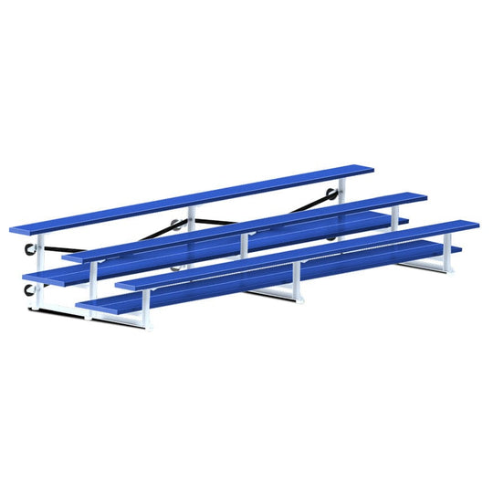 Jaypro Indoor Bleacher - 15 ft. (3 Row - Double Foot Plank) - Tip & Roll (Powder Coated) BLDP-3TRGPC