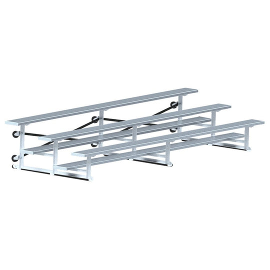 Jaypro Indoor Bleacher - 15 ft. (3 Row - Single Foot Plank) -Tip & Roll BLCH-3TRG
