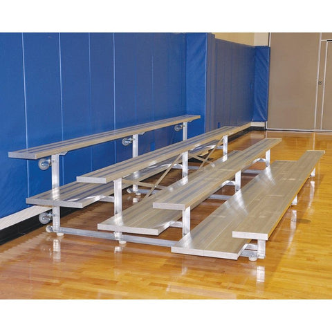 Jaypro Indoor Bleacher - 15 ft. (4 Row - Double Foot Plank) -Tip & Roll BLDP-4TRG