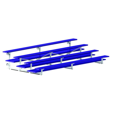 Jaypro Indoor Bleacher - 15 ft. (4 Row - Double Foot Plank) -Tip & Roll (Powder Coated) BLDP-4TRGPC