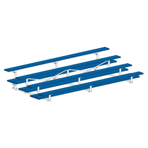 Jaypro Indoor Bleacher - 15 ft. (4 Row - Double Foot Plank) -Tip & Roll (Powder Coated) BLDP-4TRGPC
