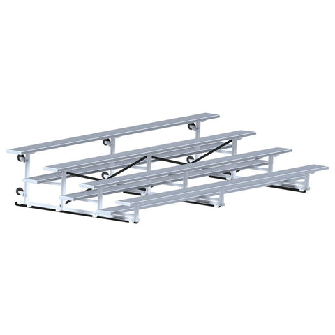 Jaypro Indoor Bleacher - 15 ft. (4 Row - Single Foot Plank) - Tip & Roll BLCH-4TRG