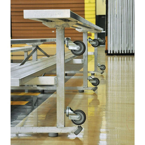 Jaypro Indoor Bleacher - 15 ft. (4 Row - Single Foot Plank) - Tip & Roll BLCH-4TRG