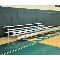 Jaypro Indoor Bleacher - 15 ft. (4 Row - Single Foot Plank) - Tip & Roll BLCH-4TRG