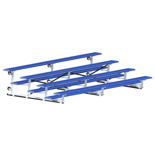 Jaypro Indoor Bleacher - 15 ft. (4 Row - Single Foot Plank) - Tip & Roll (Powder Coated) BLCH-4TRGPC