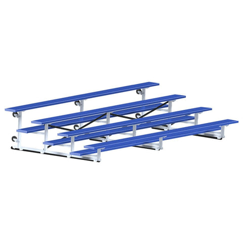 Jaypro Indoor Bleacher - 15 ft. (4 Row - Single Foot Plank) - Tip & Roll (Powder Coated) BLCH-4TRGPC