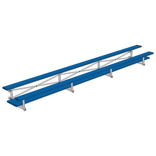 Jaypro Indoor Bleacher - 21 ft. (2 Row - Double Foot Plank) - Tip & Roll (Powder Coated) BLDP-221TRGPC