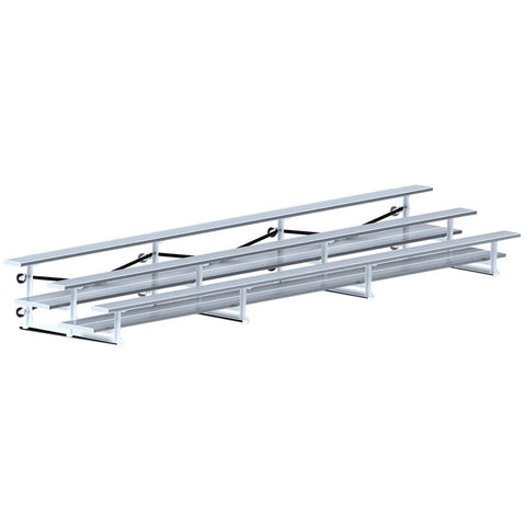Jaypro Indoor Bleacher - 21 ft. (3 Row - Double Foot Plank) - Tip & Roll BLDP-321TRG