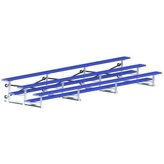 Jaypro Indoor Bleacher - 21 ft. (3 Row - Single Foot Plank) - Tip & Roll (Powder Coated) BLCH-321TRGPC