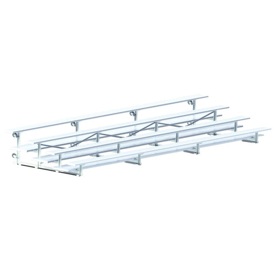 Jaypro Indoor Bleacher - 21 ft. (4 Row - Double Foot Plank) - Tip & Roll BLDP-421TRG