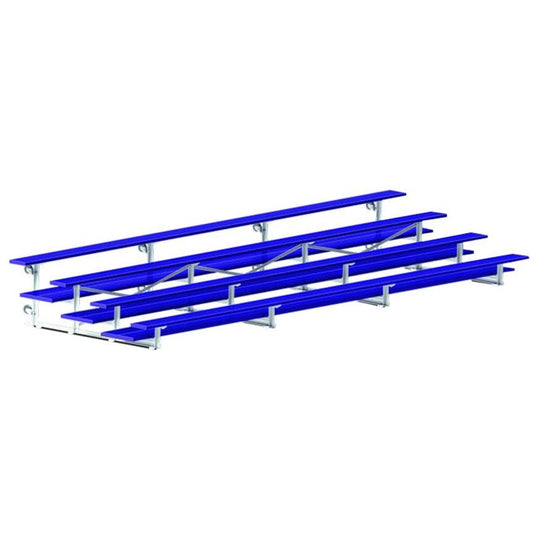 Jaypro Indoor Bleacher - 21 ft. (4 Row - Double Foot Plank) - Tip & Roll (Powder Coated) BLDP-421TRGPC