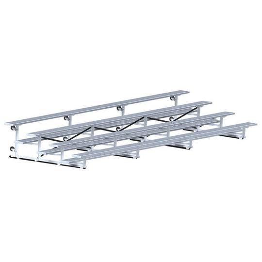Jaypro Indoor Bleacher - 21 ft. (4 Row - Single Foot Plank) - Tip & Roll BLCH-421TRG