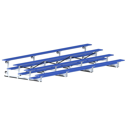 Jaypro Indoor Bleacher - 21 ft. (4 Row - Single Foot Plank) - Tip & Roll (Powder Coated) BLCH-421TRGPC