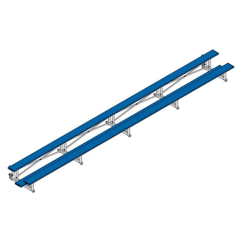 Jaypro Indoor Bleacher - 27 ft. (2 Row - Double Foot Plank) - Tip & Roll (Powder Coated) BLCH-227TRGPC