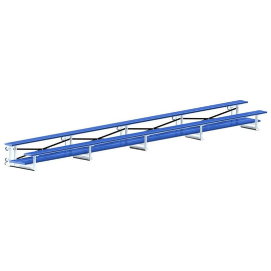 Jaypro Indoor Bleacher - 27 ft. (2 Row - Double Foot Plank) - Tip & Roll (Powder Coated) BLDP-227TRGPC