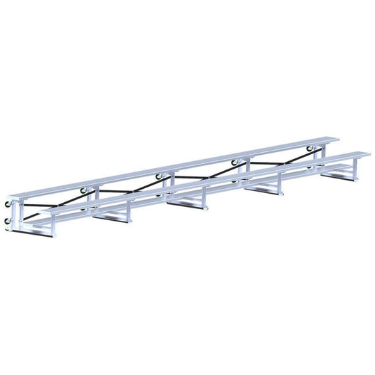 Jaypro Indoor Bleacher - 27 ft. (2 Row - Single Foot Plank) - Tip & Roll BLCH-227TRG