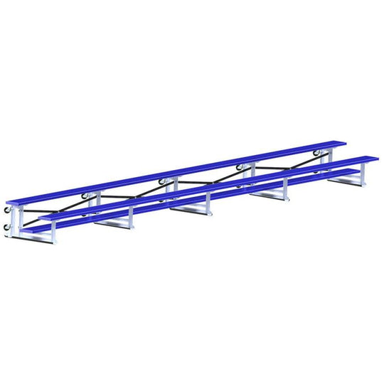 Jaypro Indoor Bleacher - 27 ft. (2 Row - Single Foot Plank) - Tip & Roll (Powder Coated) BLCH-227TRGPC