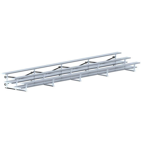 Jaypro Indoor Bleacher - 27 ft. (3 Row - Double Foot Plank) - Tip & Roll BLDP-327TRG