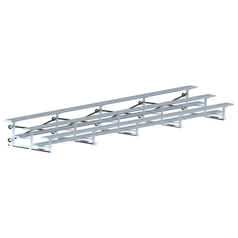 Jaypro Indoor Bleacher - 27 ft. (3 Row - Single Foot Plank) - Tip & Roll BLCH-327TRG