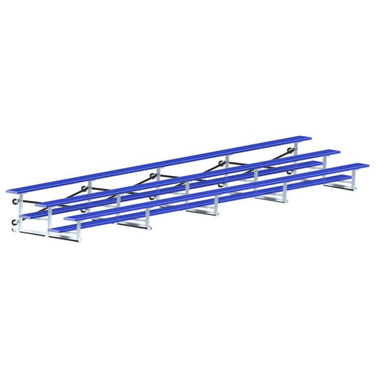 Jaypro Indoor Bleacher - 27 ft. (3 Row - Single Foot Plank) - Tip & Roll (Powder Coated) BLCH-327TRGPC