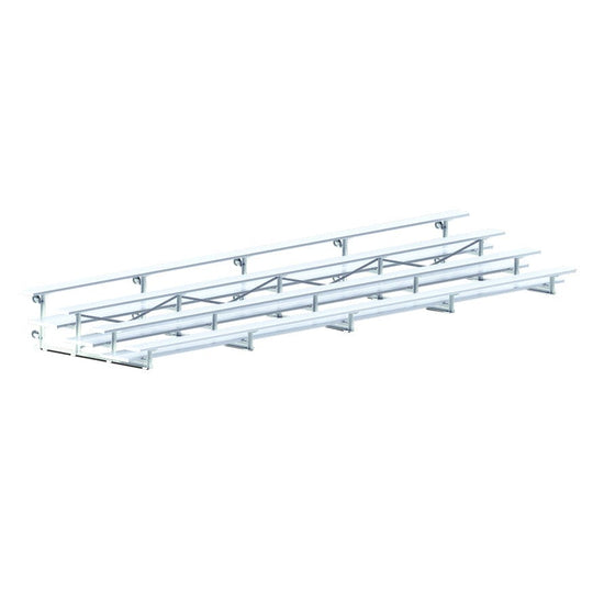Jaypro Indoor Bleacher - 27 ft. (4 Row - Double Foot Plank) - Tip & Roll BLDP-427TRG