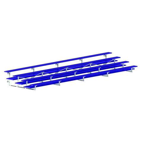 Jaypro Indoor Bleacher - 27 ft. (4 Row - Double Foot Plank) - Tip & Roll (Powder Coated) BLDP-427TRGPC