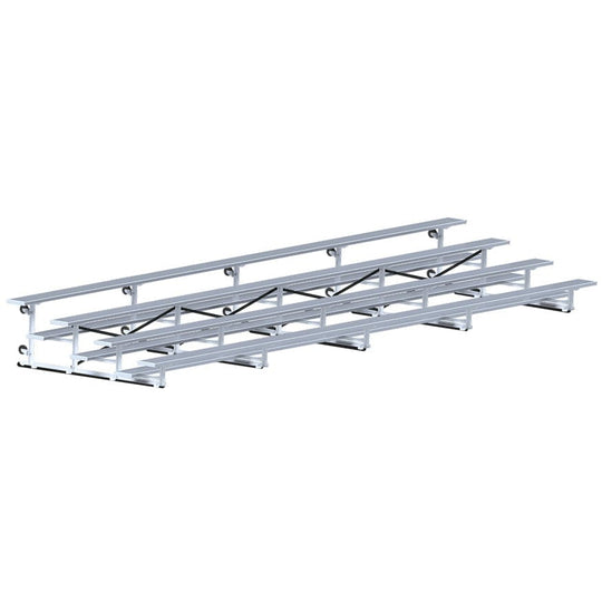 Jaypro Indoor Bleacher - 27 ft. (4 Row - Single Foot Plank) - Tip & Roll BLCH-427TRG
