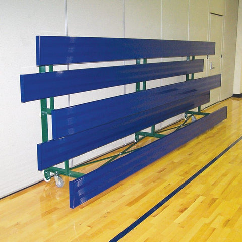 Jaypro Indoor Bleacher - 27 ft. (4 Row - Single Foot Plank) - Tip & Roll BLCH-427TRG
