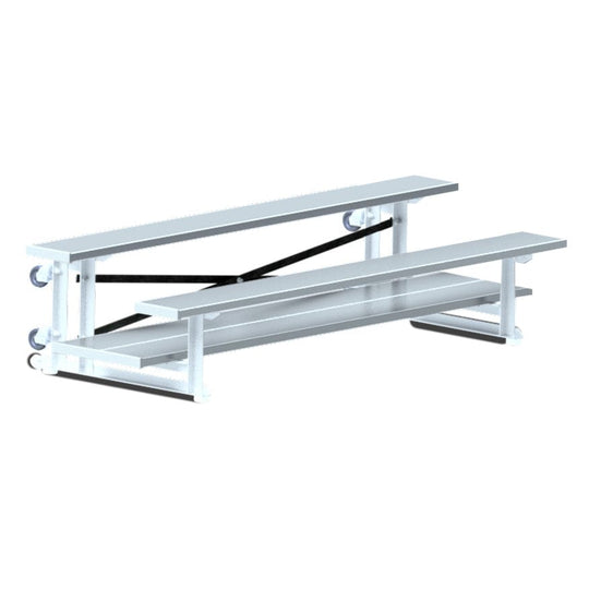 Jaypro Indoor Bleacher - 7-1/2 ft. (2 Row - Double Foot Plank) - Tip & Roll BLDP-275TRG