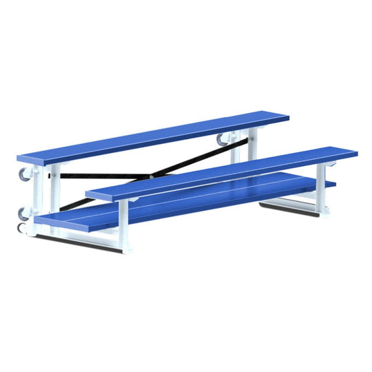 Jaypro Indoor Bleacher - 7-1/2 ft. (2 Row - Double Foot Plank) - Tip & Roll (Powder Coated) BLDP-275TRGPC