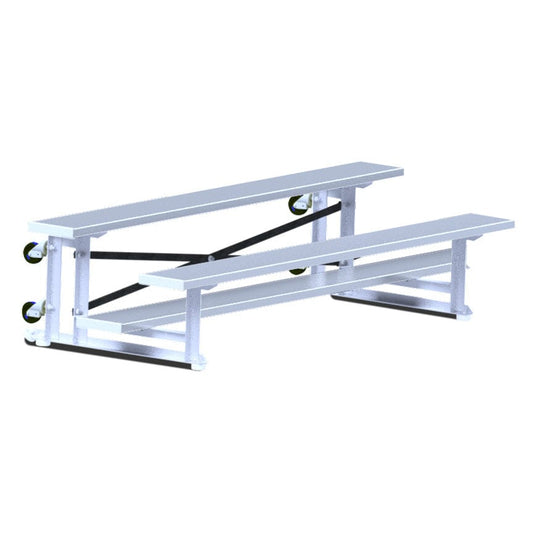 Jaypro Indoor Bleacher - 7-1/2 ft. (2 Row - Single Foot Plank) - Tip & Roll BLCH-275TRG