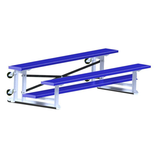 Jaypro Indoor Bleacher - 7-1/2 ft. (2 Row - Single Foot Plank) - Tip & Roll (Powder Coated) BLCH-275TRGPC